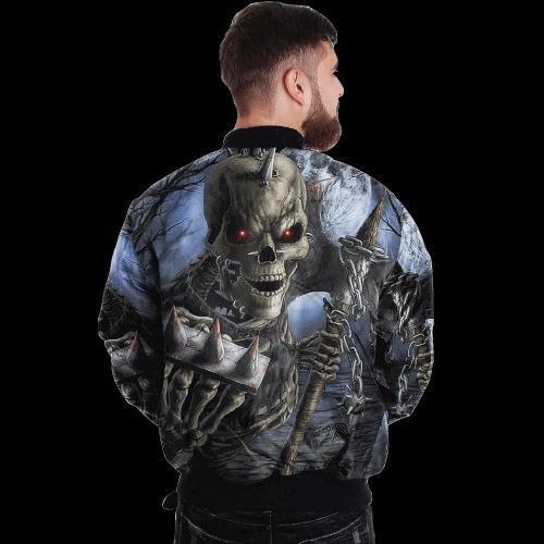 SKULL BOMBER JACKET PL263 - Amaze Style™-BOMBER JACKETS