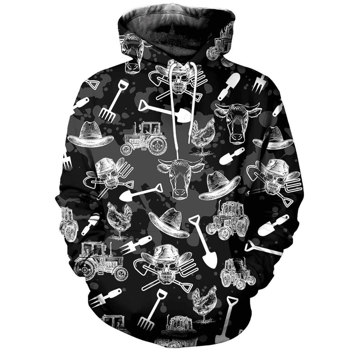 3D PRINTED FARM SKULL CLOTHES PL280 - Amaze Style™-Apparel
