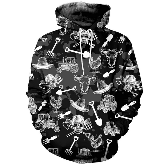3D PRINTED FARM SKULL CLOTHES PL280 - Amaze Style™-Apparel