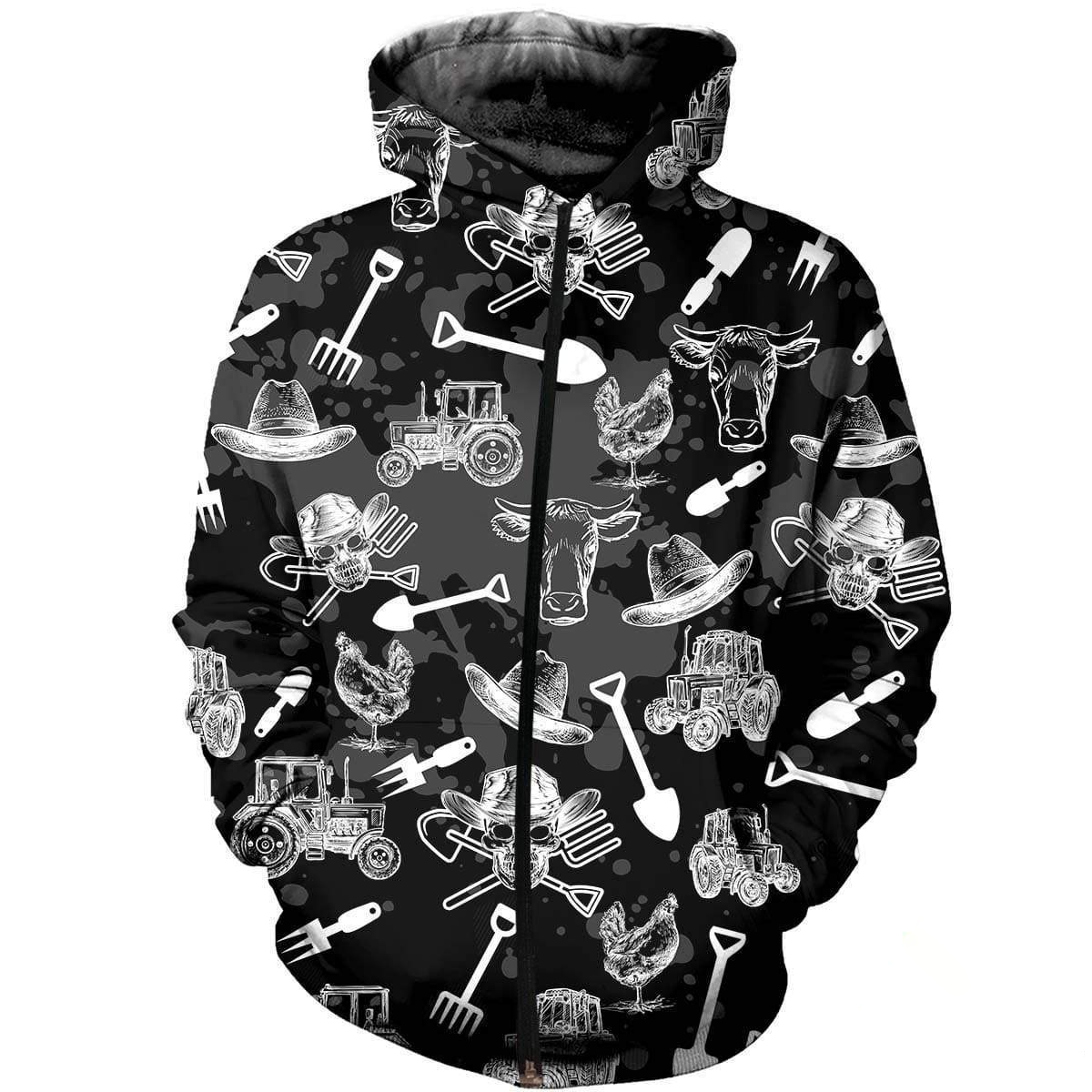 3D PRINTED FARM SKULL CLOTHES PL280 - Amaze Style™-Apparel