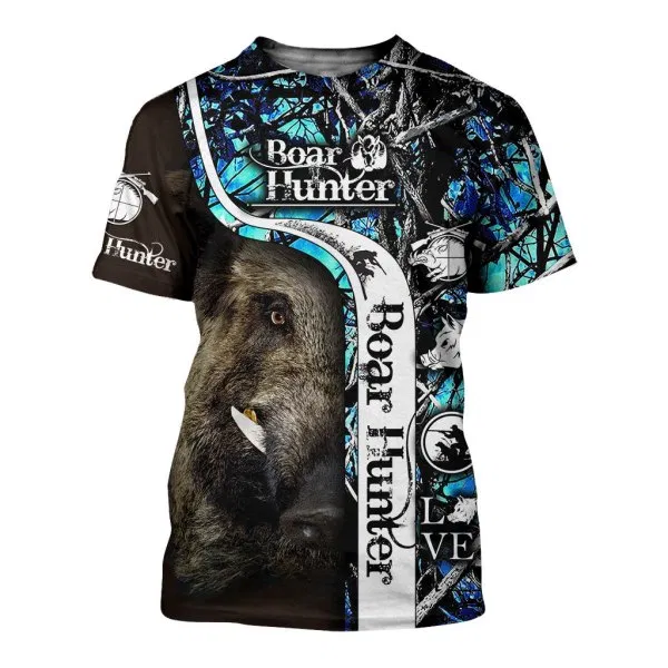 PL408 BOAR HUNTER CAMO MUDDY BLUE 3D ALL OVER PRINTED SHIRTS FOR MEN AND WOMEN - Amaze Style™-Apparel
