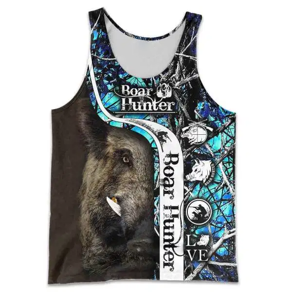 PL408 BOAR HUNTER CAMO MUDDY BLUE 3D ALL OVER PRINTED SHIRTS FOR MEN AND WOMEN - Amaze Style™-Apparel