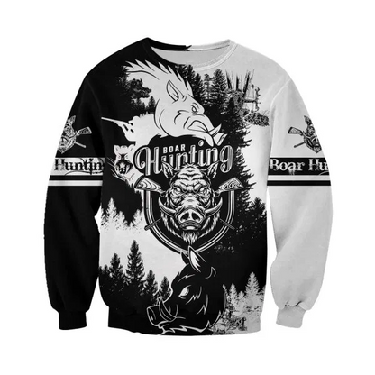 PL411 HUNTING BLACK AND WHITE 3D ALL OVER PRINTED SHIRTS FOR MEN AND WOMEN - Amaze Style™-Apparel