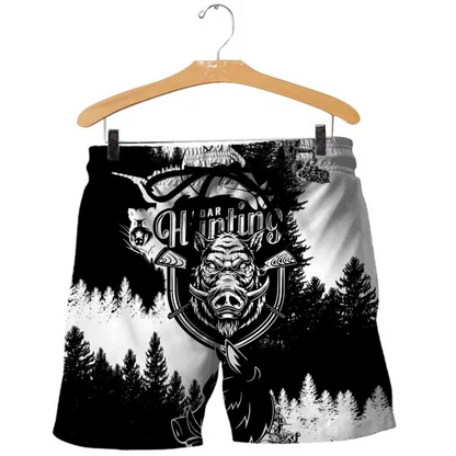 PL411 HUNTING BLACK AND WHITE 3D ALL OVER PRINTED SHIRTS FOR MEN AND WOMEN - Amaze Style™-Apparel