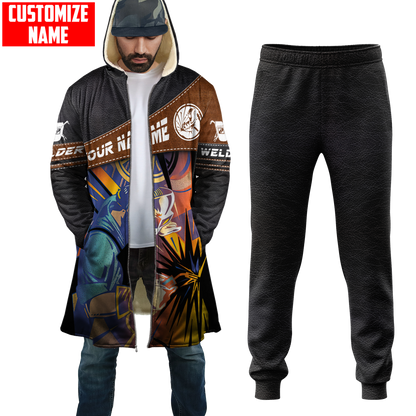 Tmarc Tee Personalized Welder 3D Printed Combo Zip Cloak & Sweatpant Welding For Winter