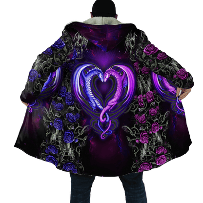Tmarc Tee Dungeons and Dragons Couple 3D All Over Printed Shirts Purple