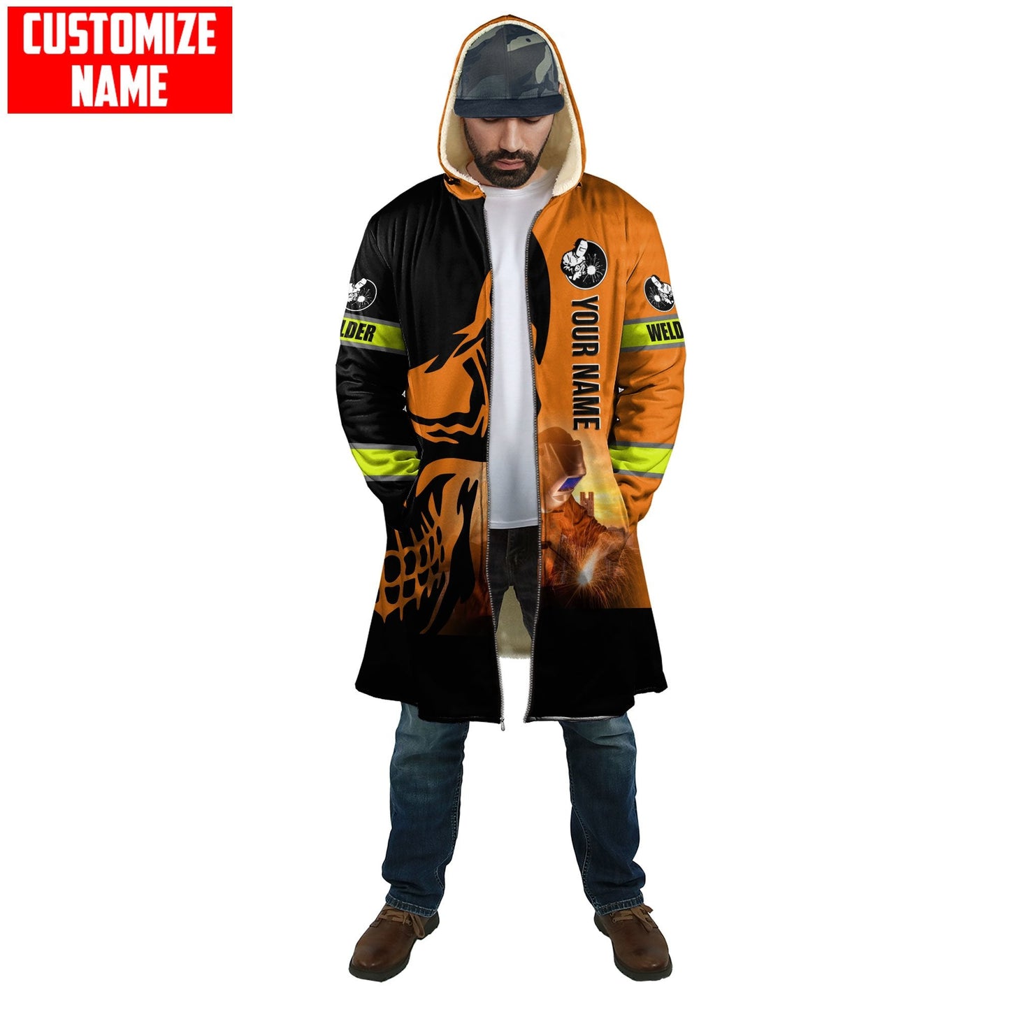 Tmarc Tee Personalized Welder 3D Printed Combo Zip Cloak & Sweatpant Welding For Winter