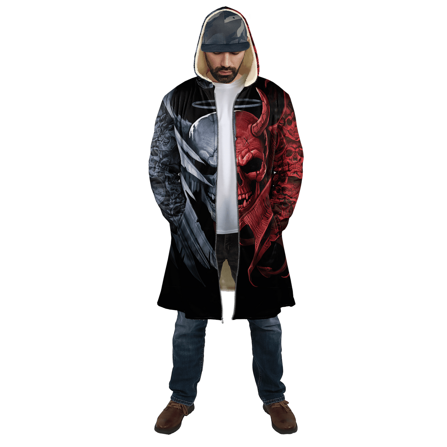 Tmarc Tee Gentle And Evil Skull 3D All Over Printed Unisex Shirts