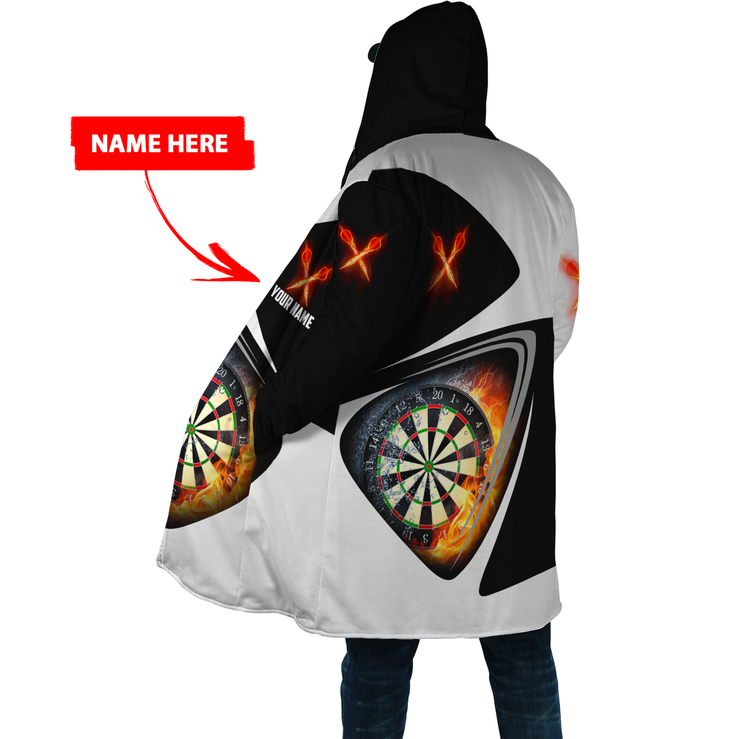 Darts Personalized Name Premium 3D All Over Unisex Hoodie ML