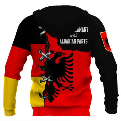 Flag of Germany and Albanian parts 3d all over shirts for men and women PL - Amaze Style™-Apparel