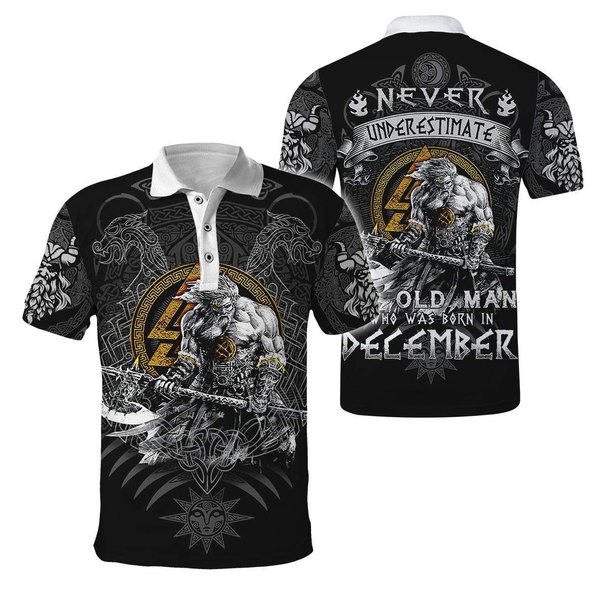 December Man Viking 3D All Over Printed Shirts For Men and Women AM102032S12