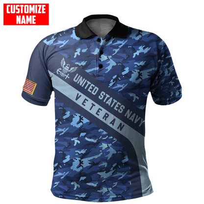 Premium Unique U.S Air Force Veteran Polo All Over Printed Personalized Shirt
