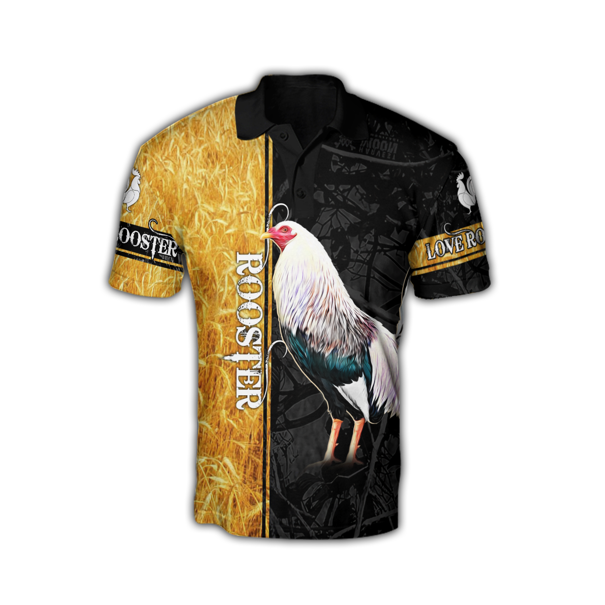 Premium White Rooster Yellow Camo 3D Printed Unisex Shirts