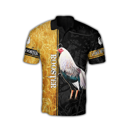 Premium White Rooster Yellow Camo 3D Printed Unisex Shirts