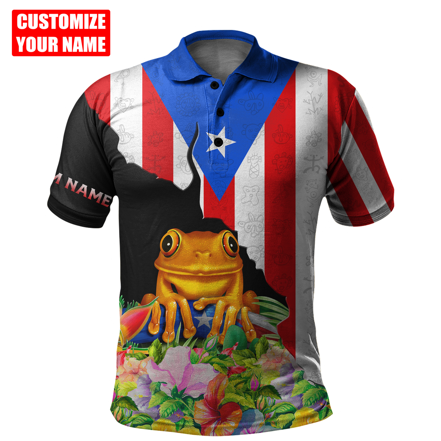 Customize Name Puerto Rico 3D All Over Printed Unisex Shirts
