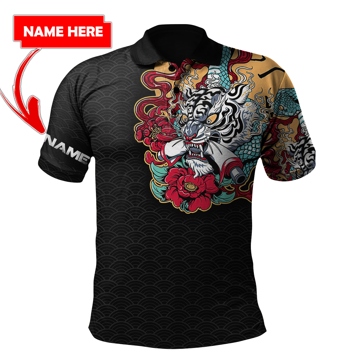 Custom Name Japanese Tiger 3D All Over Printed Unisex Shirts