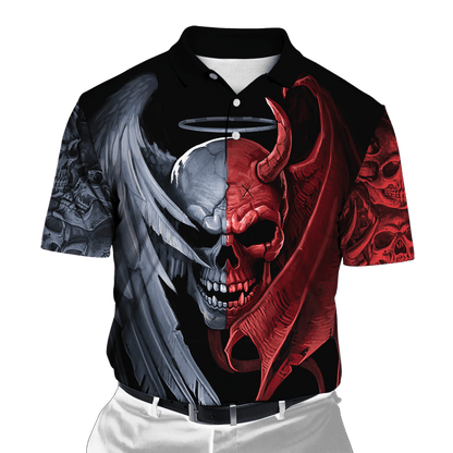 Tmarc Tee Gentle And Evil Skull 3D All Over Printed Unisex Shirts