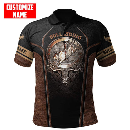 Tmarc Tee Personalized Name Bull Riding Metal Logo 3D All Over Printed Unisex Shirts