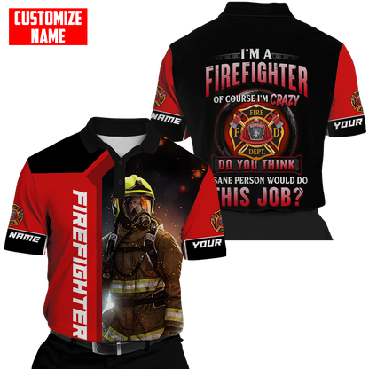 Customize Name Firefighter 3D All Over Printed Unisex Shirts