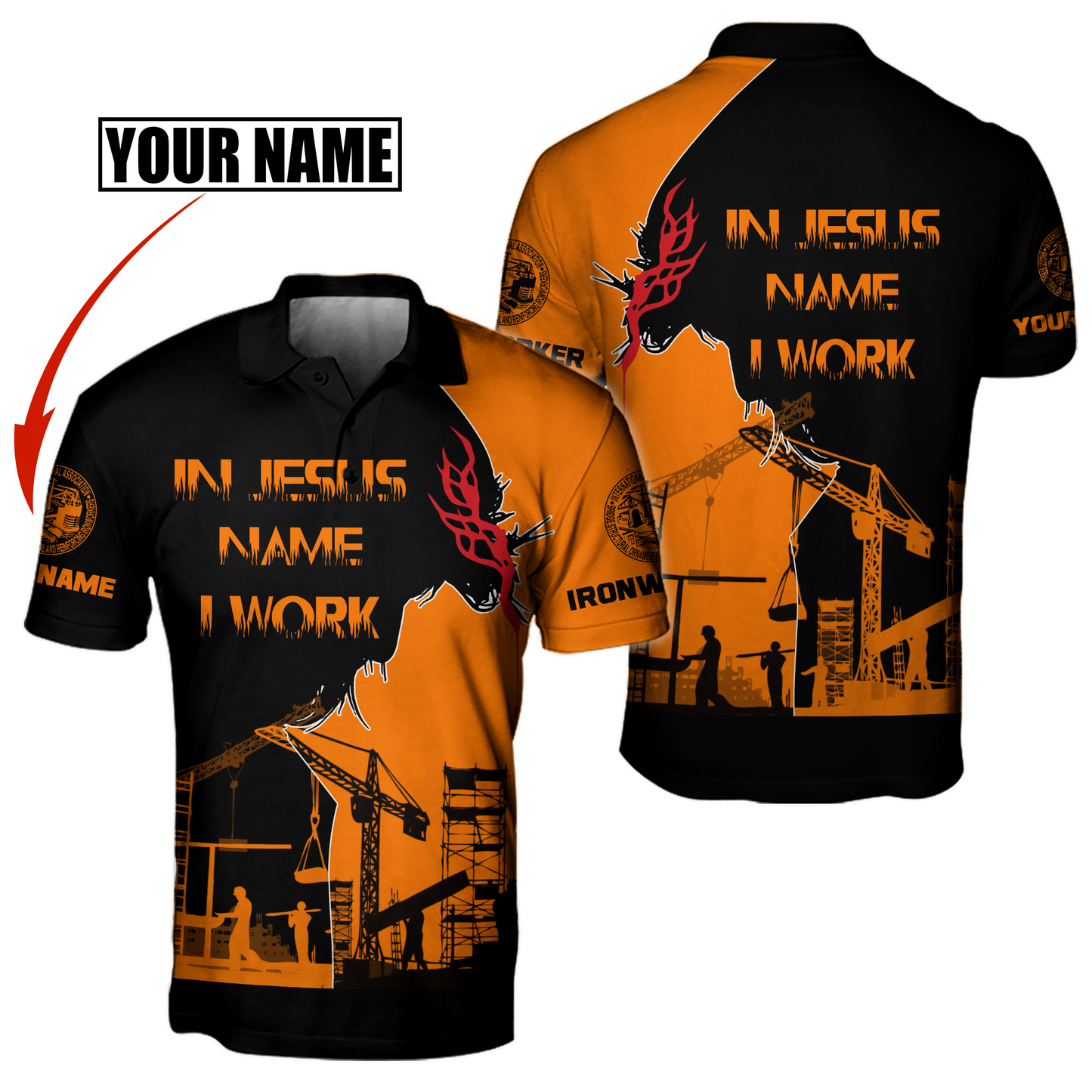 Personalized Ironworker In Jesus Name I Work 3D Printed Unisex Shirts TN