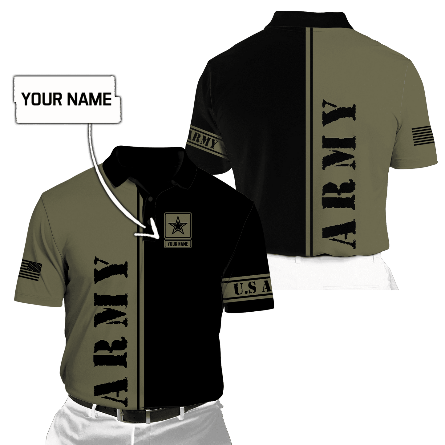 Custom name US Army Veteran Basic 3d printed shirts Proud Military