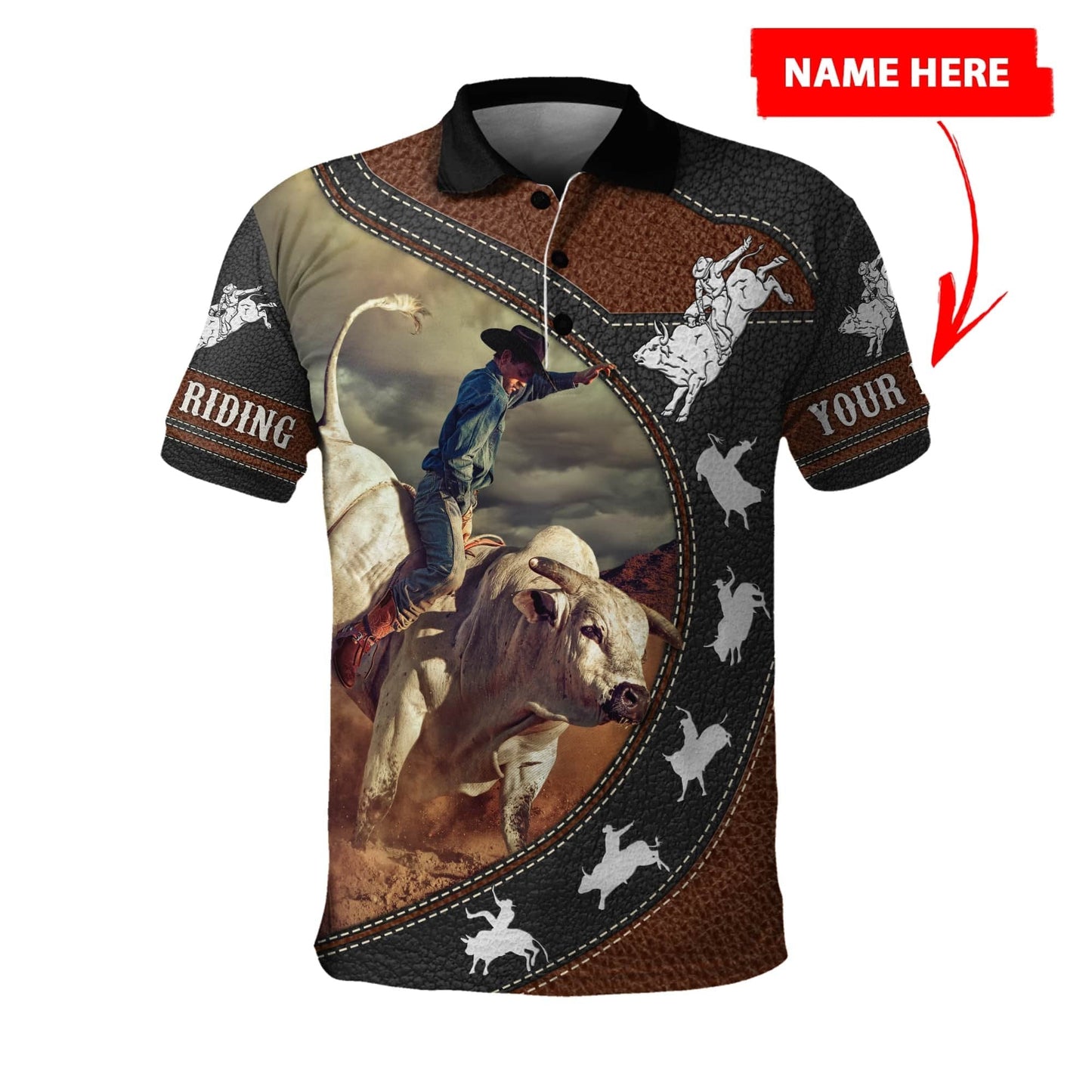 Personalized Name Bull Riding 3D All Over Printed Unisex Shirts Bull Rider Ver 3