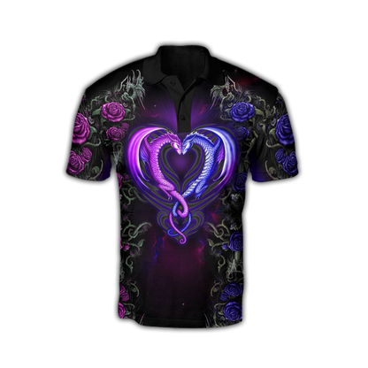 Dragon Beautiful Couples 3D Over Printed Shirt