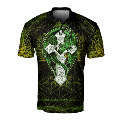 Celtic Dragon Cross Irish Saint Patrick's Day 3D All Over Printed Unisex Shirts TN