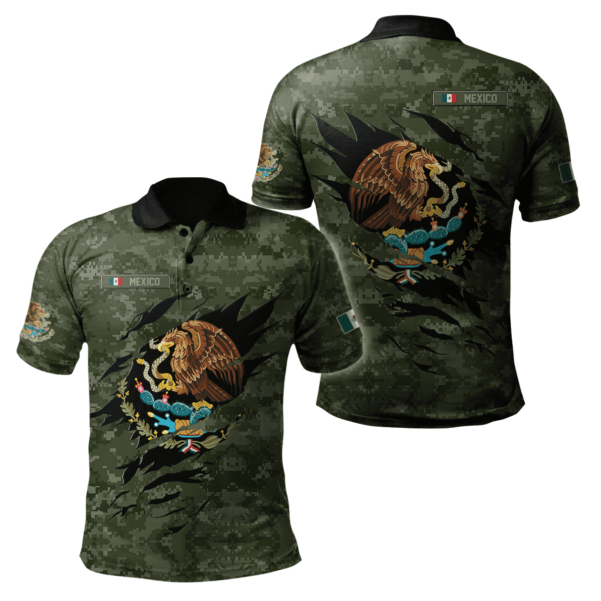 Mexico Coat Of Arm 3D All Over Printed Unisex Hoodie