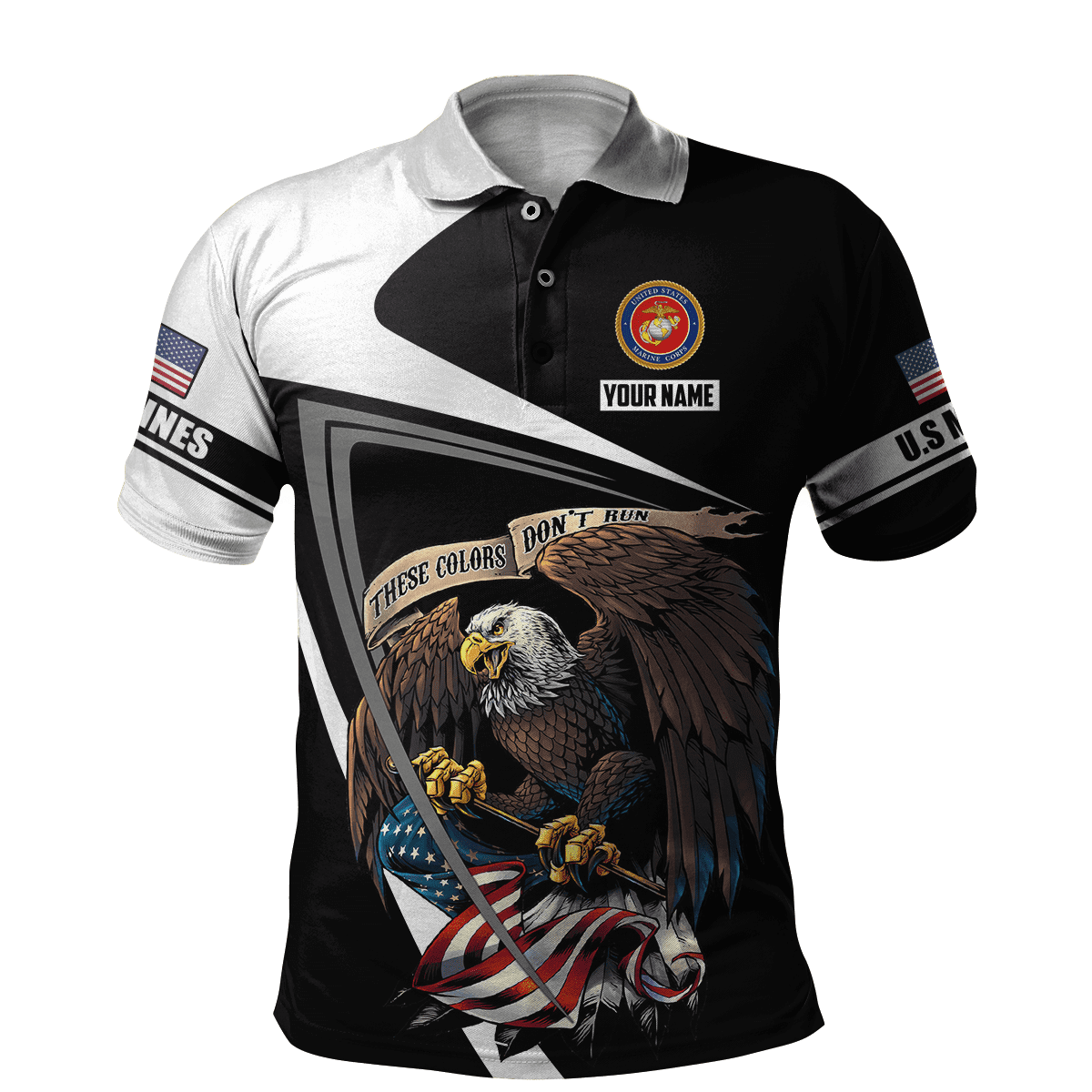 Custom name US Marine Corps Veteran 3D printed shirts Proud Military