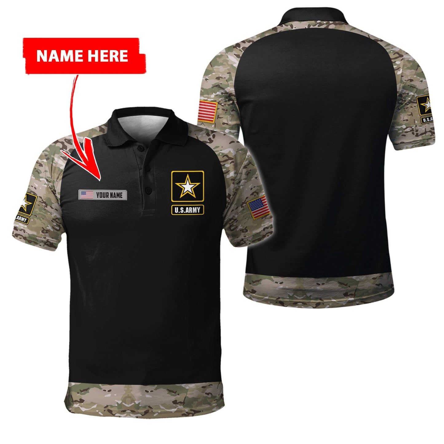 Personalized Name - The United States Army 3D All Over Printed Shirts