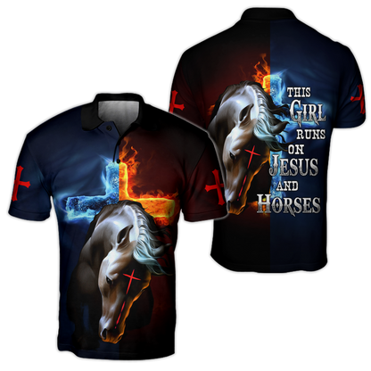 Horse And Jesus 3D All Over Printed Shirts For Men And Women