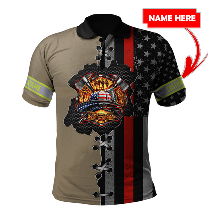 Customize Name Firefighter 3D All Over Printed Unisex Shirts