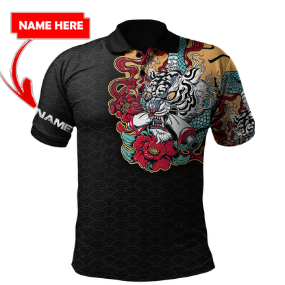 Custom Name Japanese Tiger 3D All Over Printed Unisex Shirts