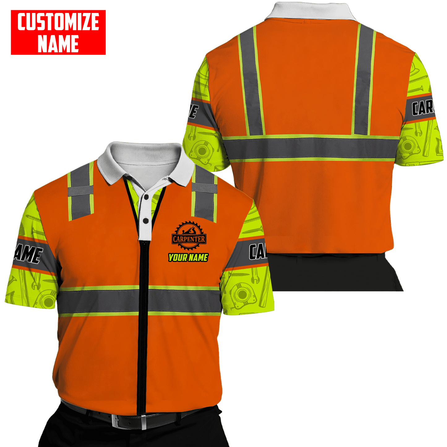 Personalized Name Carpenter 3D All Over Printed Unisex Safety Ver 5