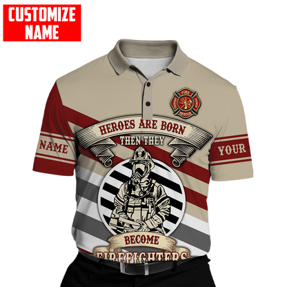Customize Name Firefighter 3D All Over Printed Unisex Shirts