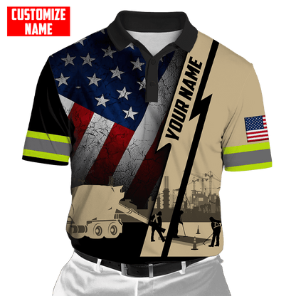 US Concrete Finisher Custom name 3D printed shirts