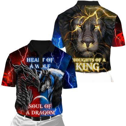 The Power Of Three Souls Dragon Wolf Lion 3D All Over Printed Unisex Shirts