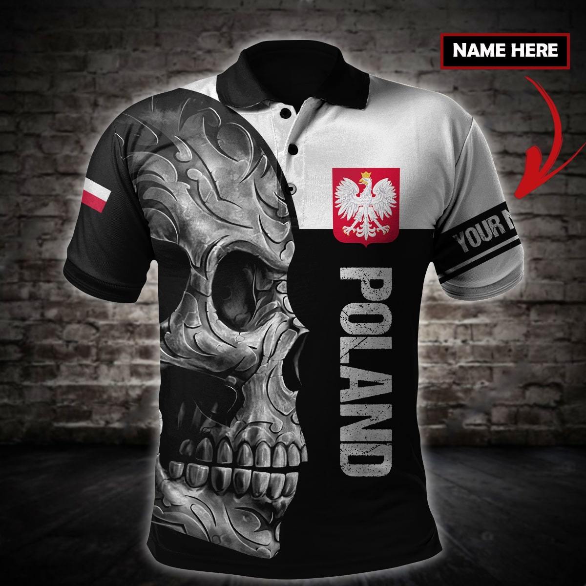 Personalized Polska Skull 3D All Over Printed Unisex Hoodie