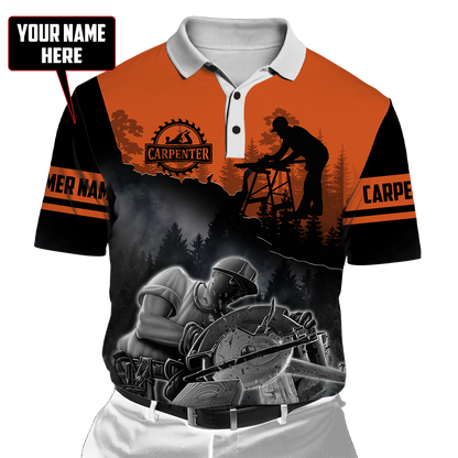 Personalized Name Carpenter 3D All Over Printed Unisex Shirts Orange Ver 2