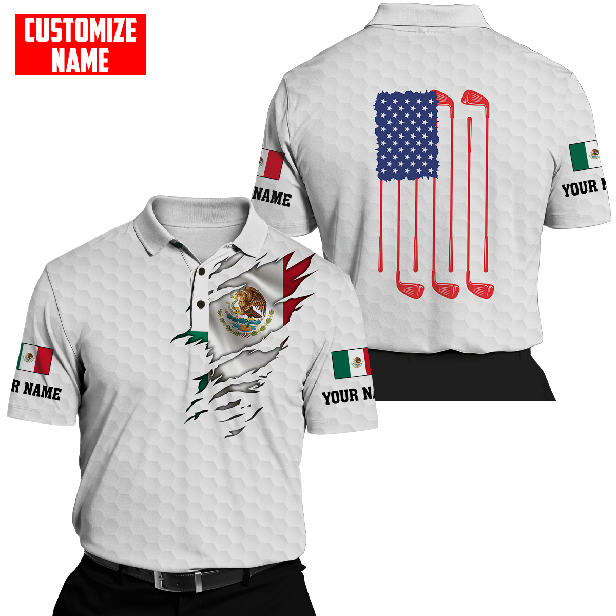 Persionalized Mexico 3D All Over Printed Unisex Shirts