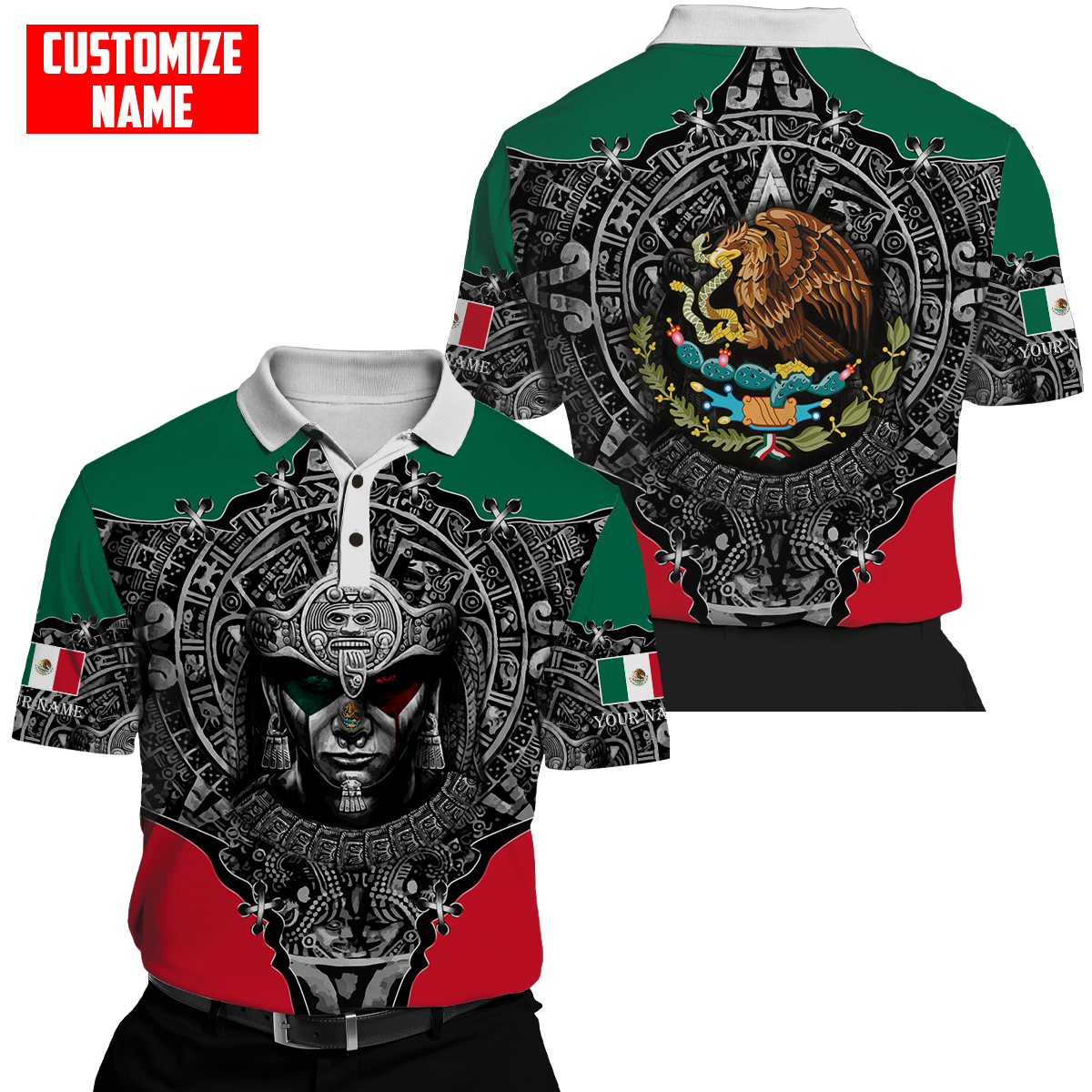 Personalized Name Aztec Mexican 3D All Over Printed Unisex Shirts