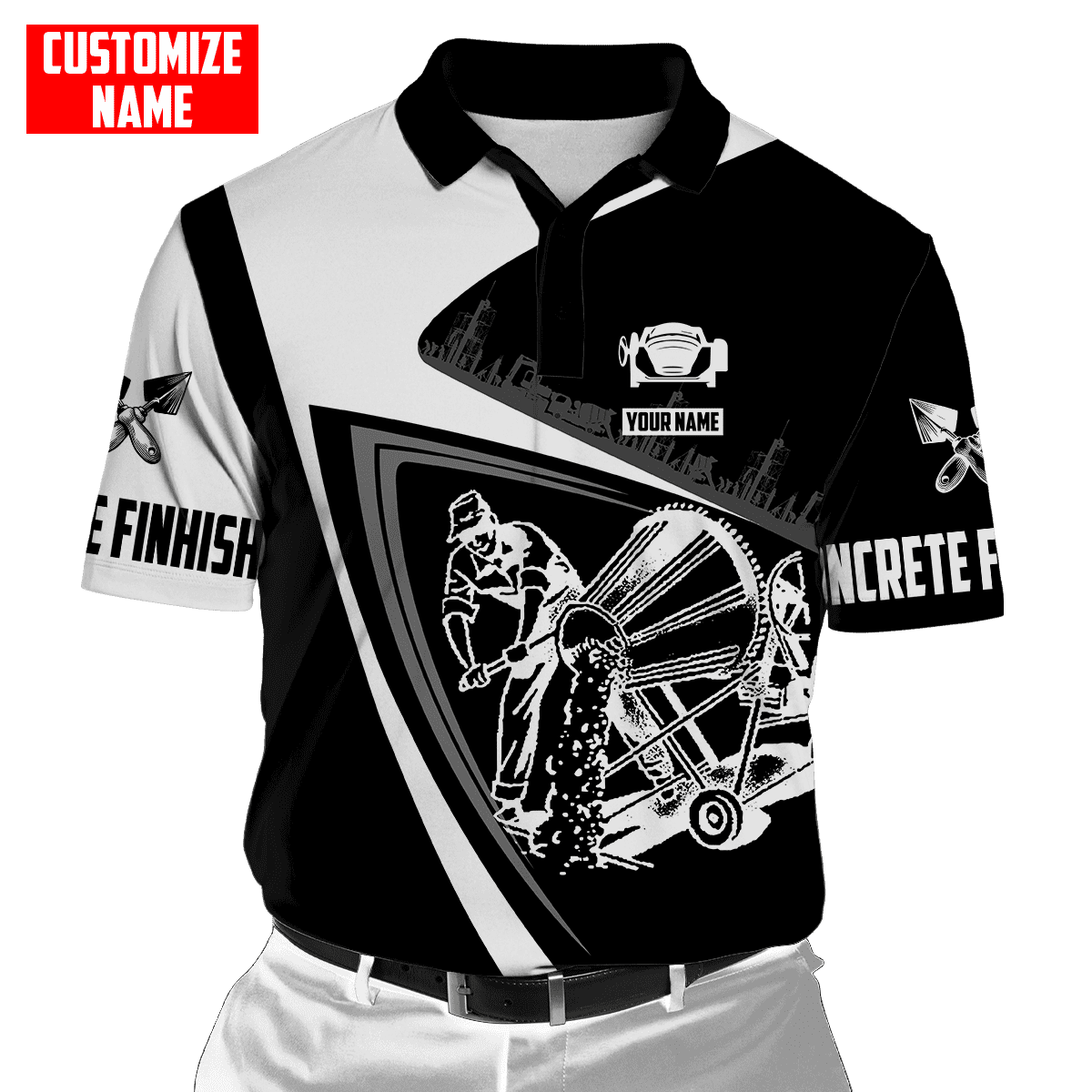 Customized Name Mixer Concrete Finisher 3D All Over Printed Unisex Shirts