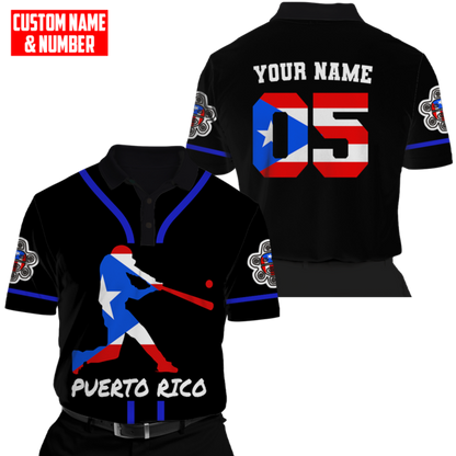 Customize Name And Number Puerto Rico 3D All Over Printed Unisex Shirts