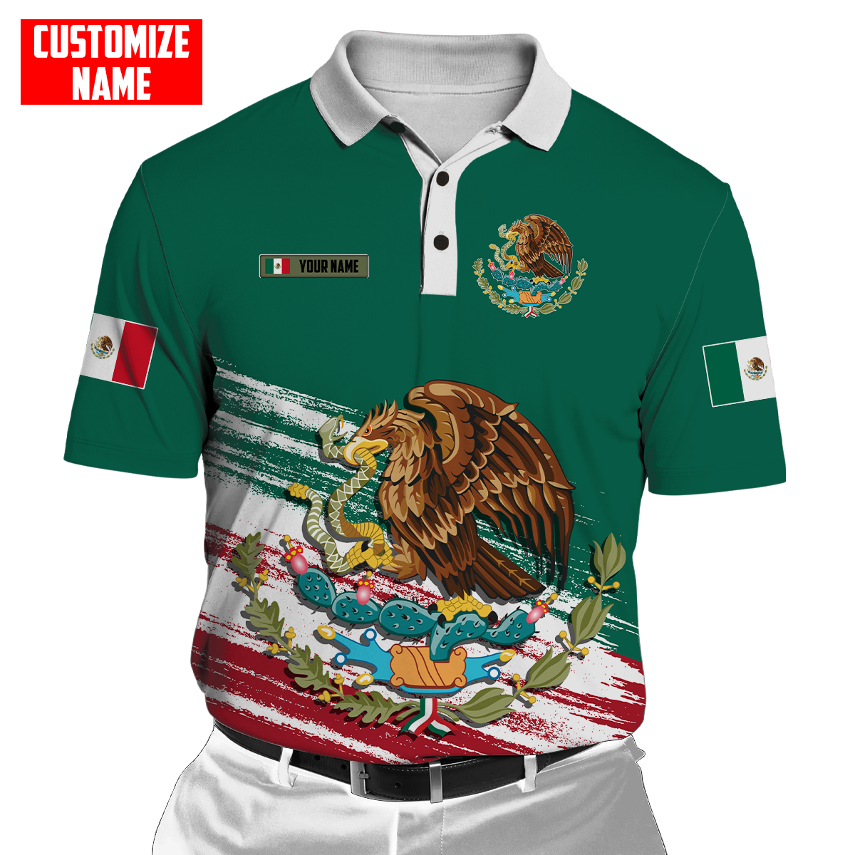 Persionalized Mexico 3D All Over Printed Unisex Shirts