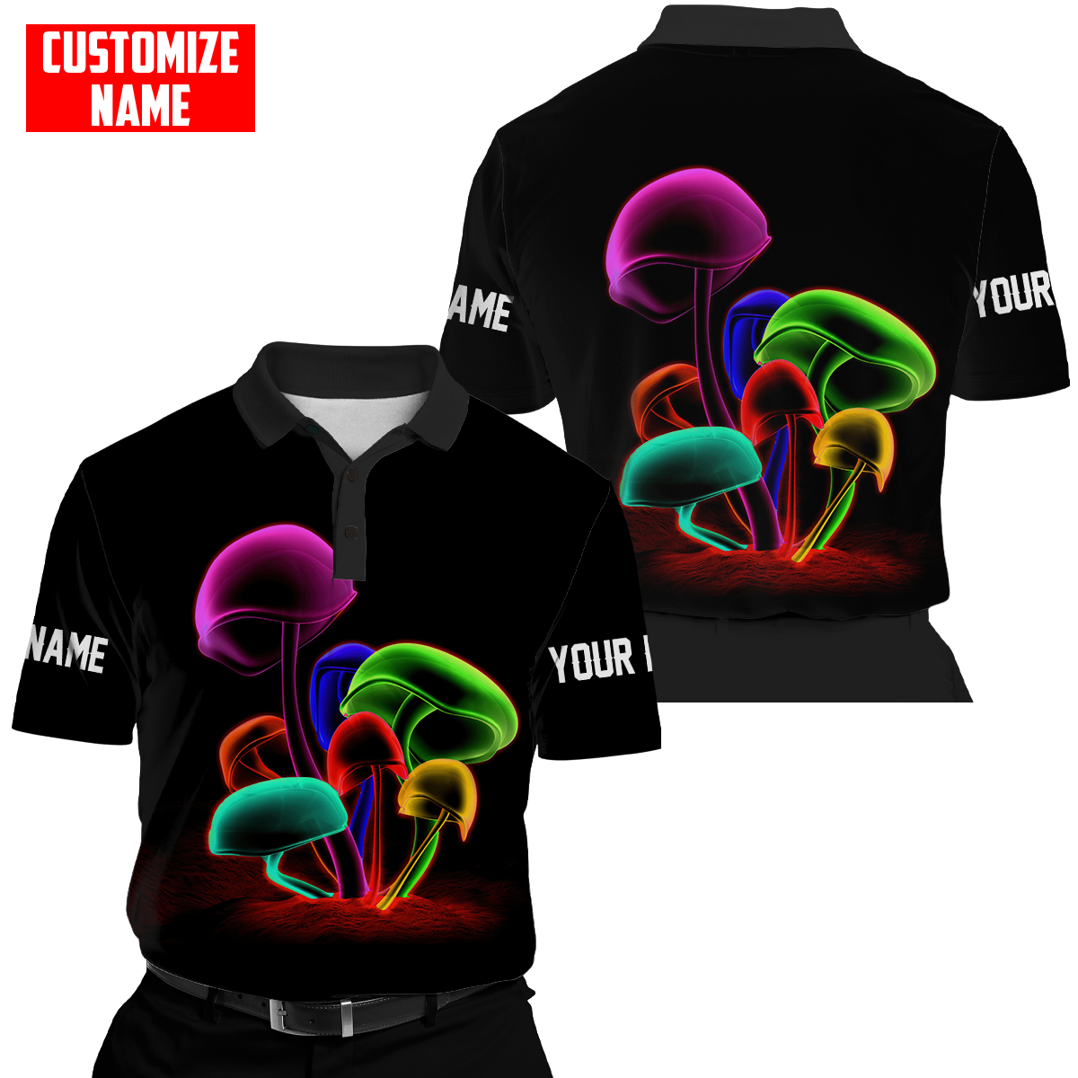 Customize Name Mushroom Hippie 3D All Over Printed Unisex Shirts