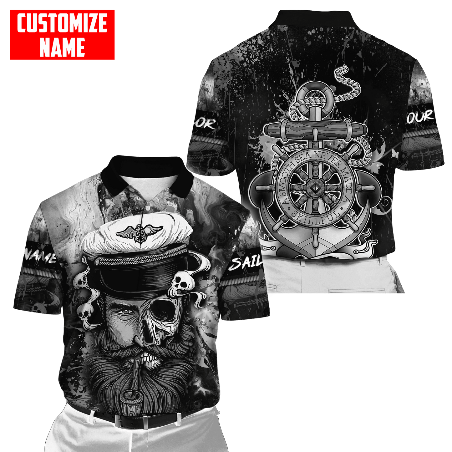 Customized name A Smooth Sea Never Made A Skillful Sailor 3D Printed Shirts