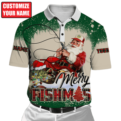 Customized Name Merry Fishmas 3D All Over Printed Unisex Shirts