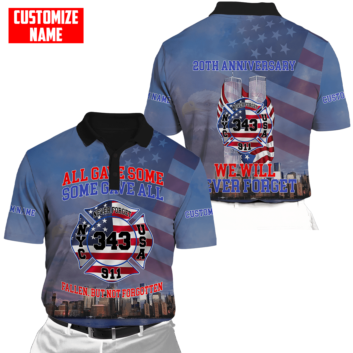 Customize Name Firefighter 3D All Over Printed Unisex Shirts