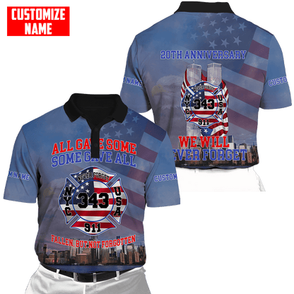 Customize Name Firefighter 3D All Over Printed Unisex Shirts
